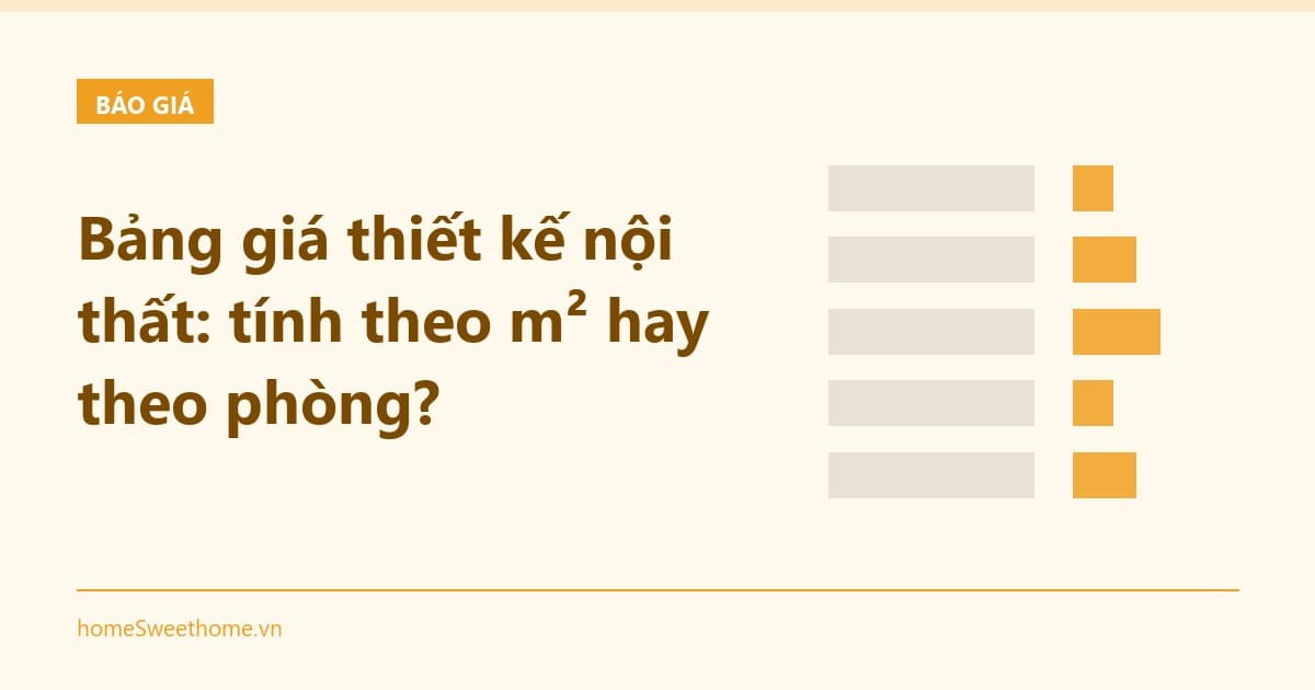 Bảng giá thiết kế nội thất: tính theo m² hay theo phòng?