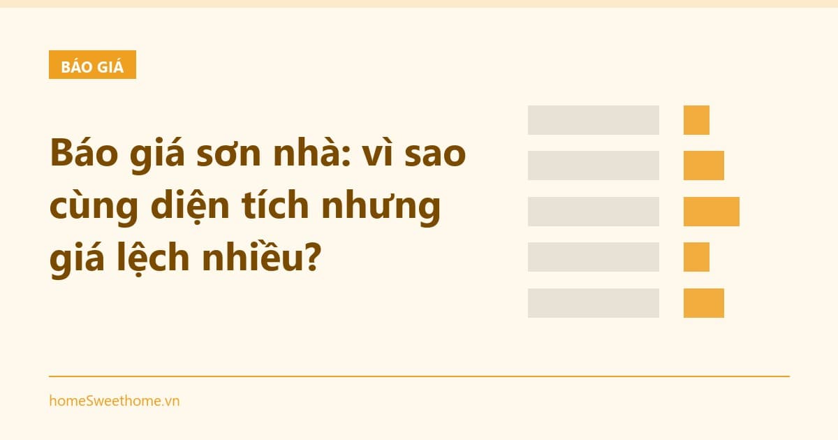 Báo giá sơn nhà: vì sao cùng diện tích nhưng giá lệch nhiều?