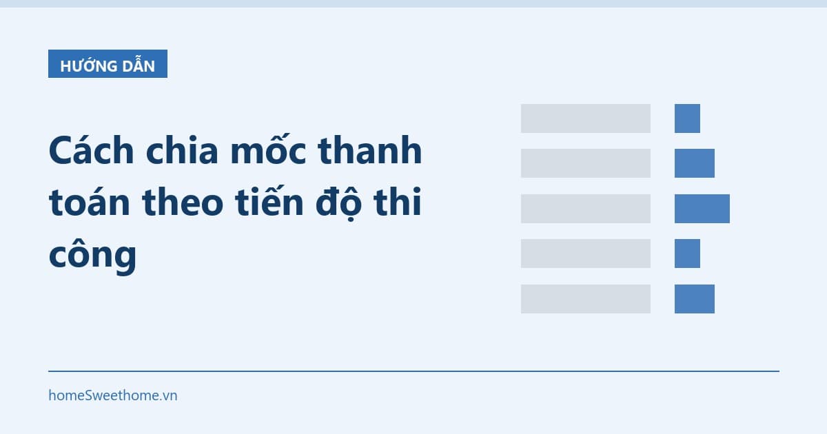 Cách chia mốc thanh toán theo tiến độ thi công
